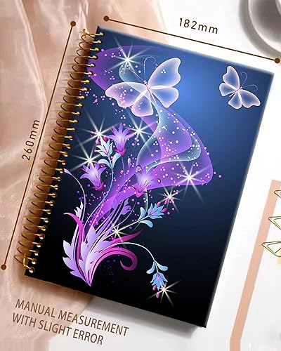 Vista 33 de iampanda Cuaderno con espiral, diseño floral, encuadernación fuerte de doble alambre con papel de primera calidad para niñas y mujeres, 60 hojas A5