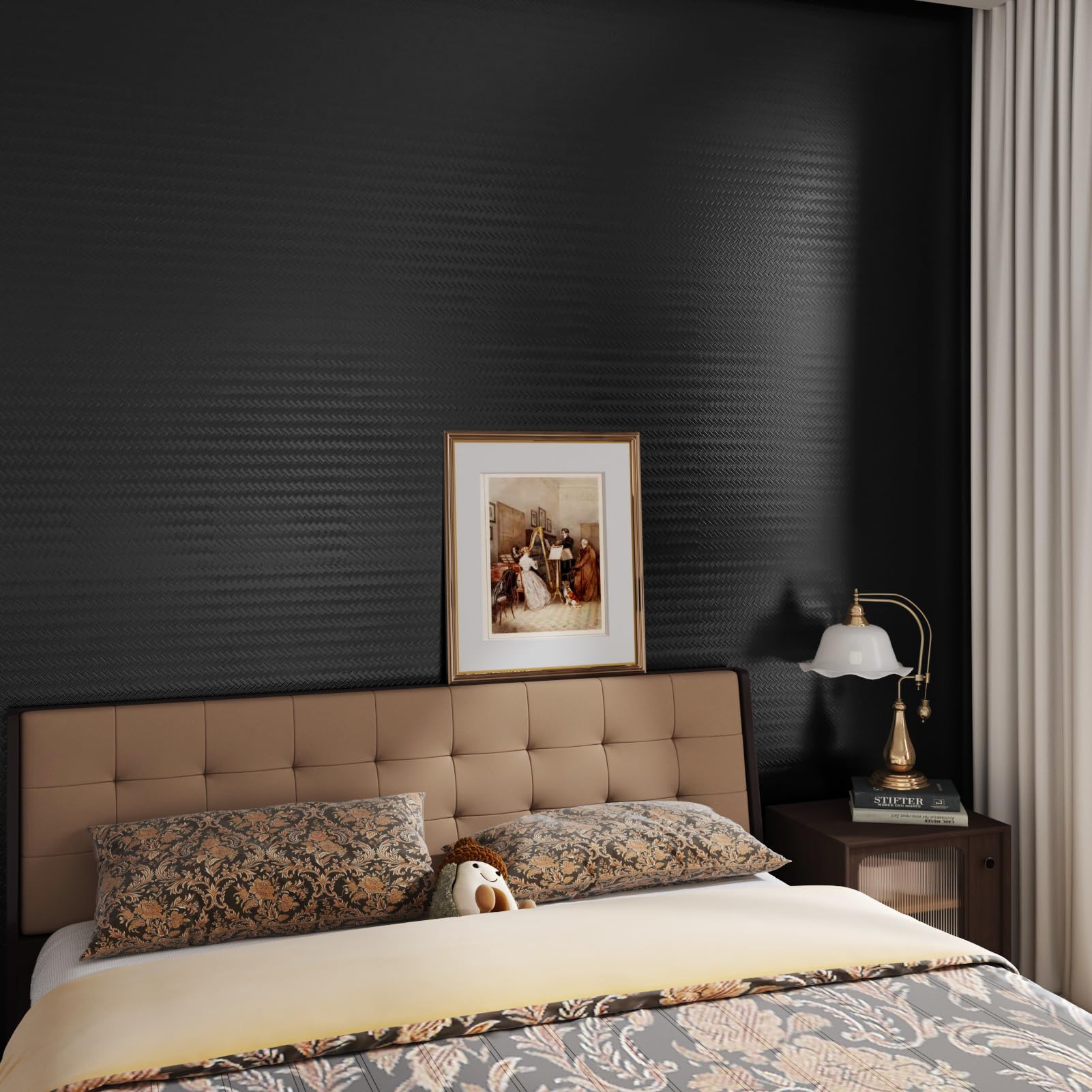 Gotica Bianco Nero Rimovibile Carta Da Parati Adesiva Floreale Gotica |  Bianco E Nero | 44,5 Cm X 9 M | Rimovibile E Impermeabile Carta Parati  Adesiva Floreale, image size:1601x1601