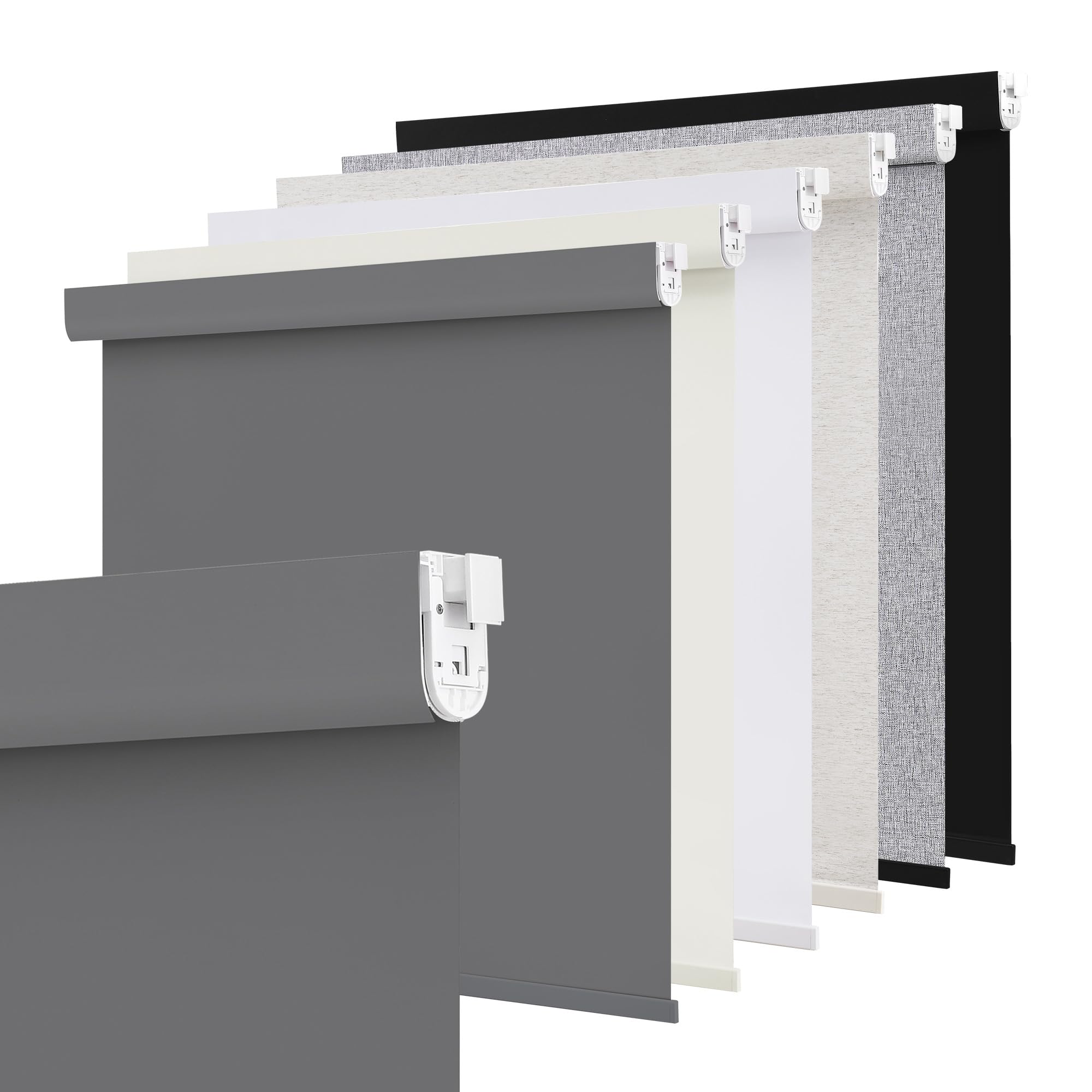 SUNOFF No Drill Tools Blackout Roller Shades,Custom Size,Heather Grey