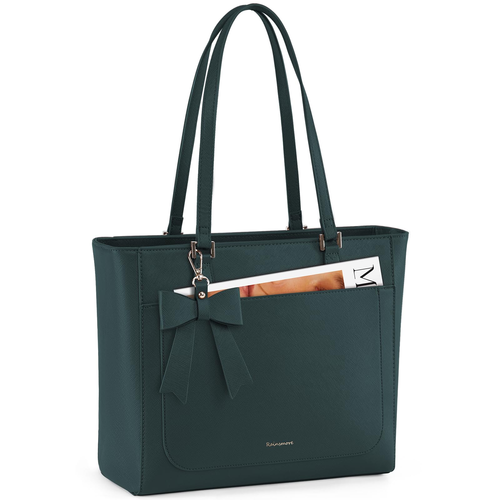 RAINSMORE Borsa Donna Grande Capacità Borsa Lavoro Donna | Borse Università Tracolla Ufficio Spalla in PU Pelle, Borse Tote per Shopping Viaggi Scuola Ufficio
