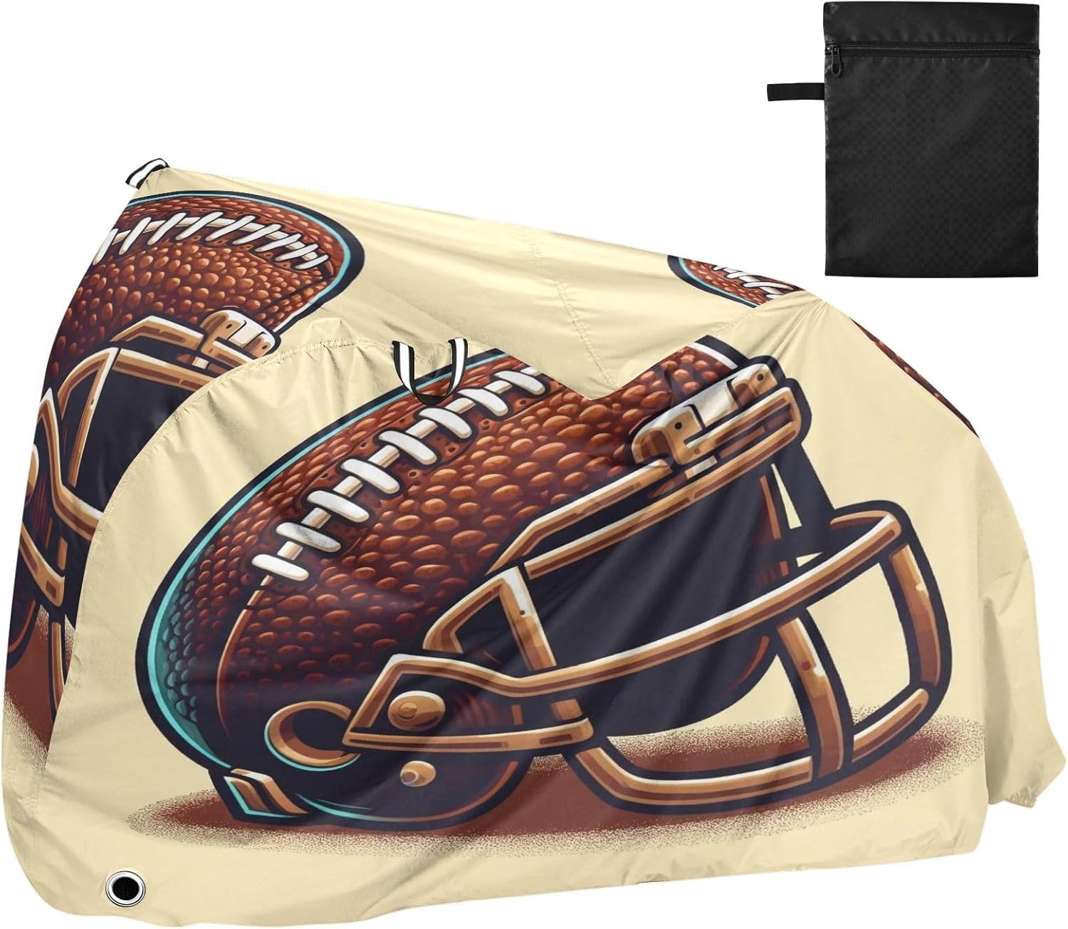 ALAZA American Football Helmet Bike Cover Waterproof Outdoor Ebike Bicycle Covers Tarp Protection for 1/2 Bikes, Sun UV Dust Wind Proof