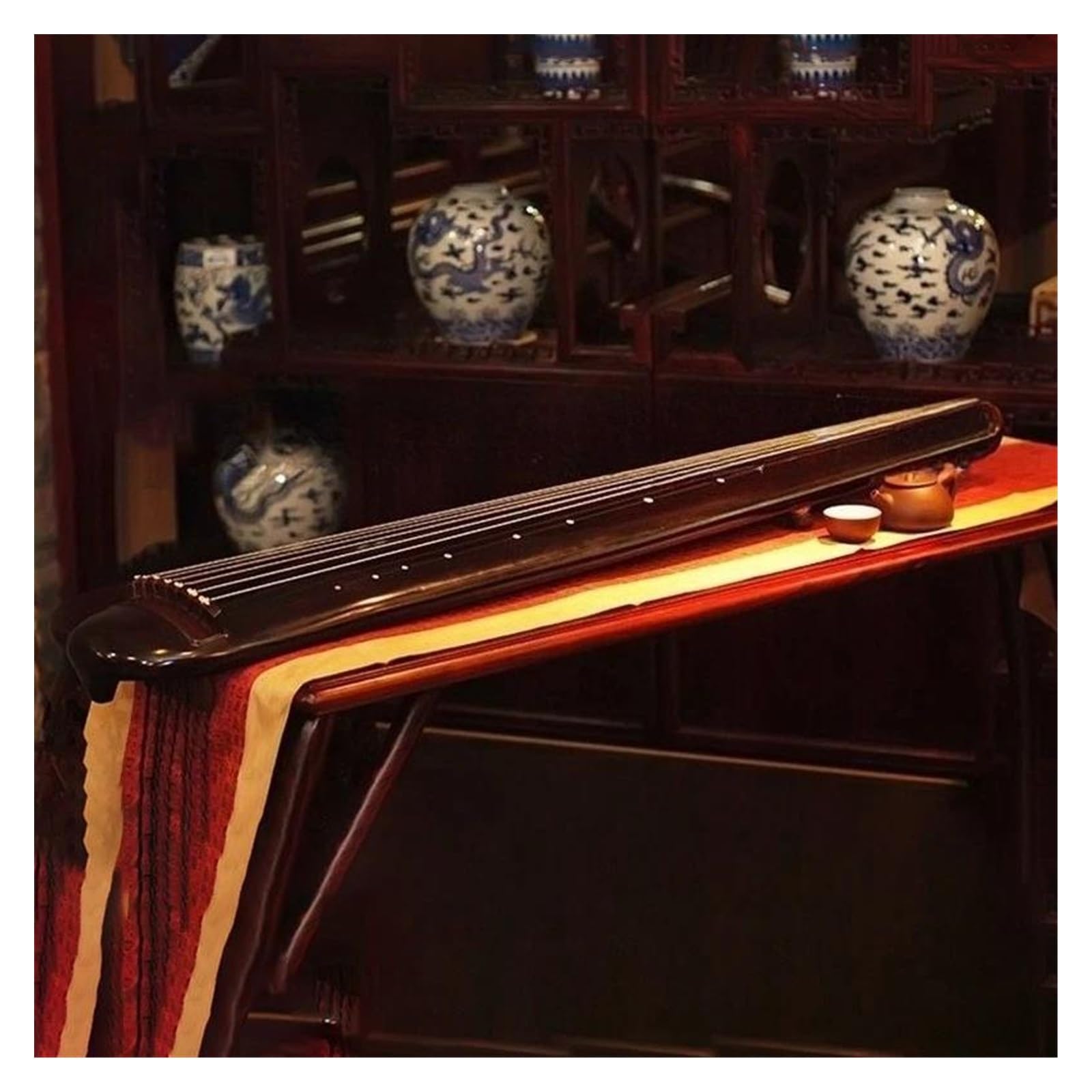 Strumento A Corda Tradizionale Portatile In Legno Guqin A 7 Corde Per Principianti Adulti E Professionisti Guqin Strumento(Maroon)