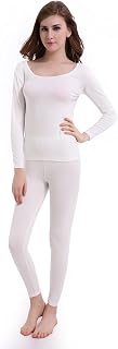 Womens Thermal Underwear Set Ultra Thin Crew Neck Base Layer Stretch Long Johns