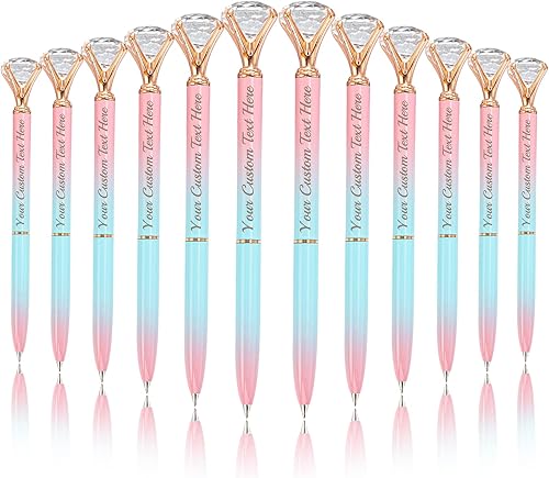 Farmelov Bolígrafos personalizados a granel con grabado sin nombre, bolígrafos de diamantes personalizados, texto personalizado, regalos