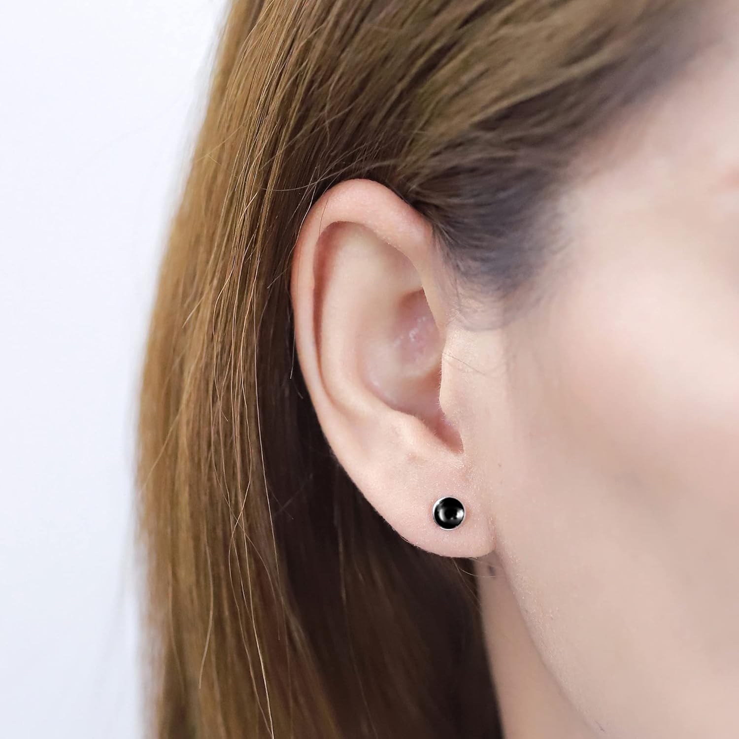 Boma Jewelry Sterling Silver Onyx Inlay Circle Stud Earrings - Image 3