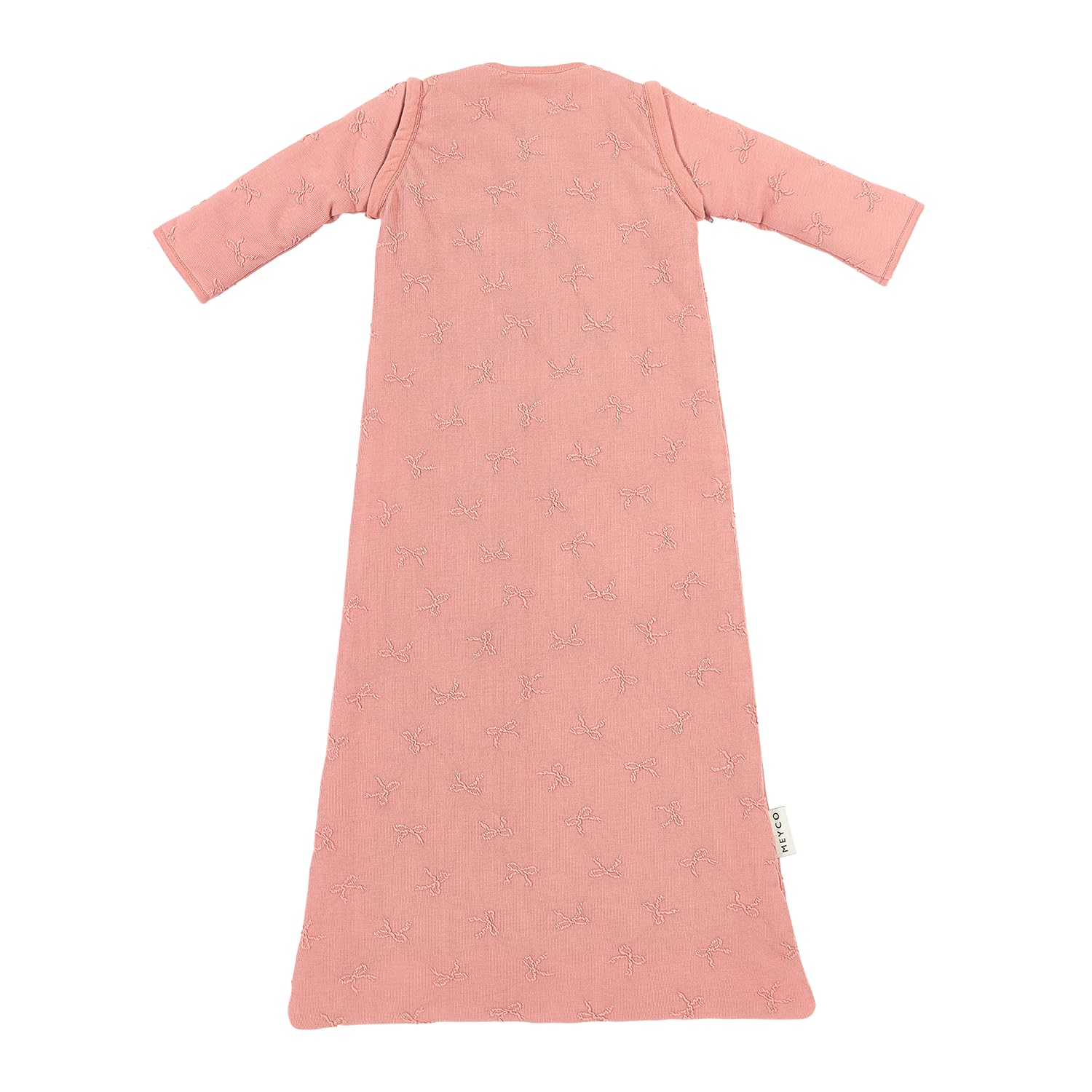 MEYCO Ganzjahresschlafsack abnehmbaren Armen 70cm 2.5TOG Bow Rose | Aussenseite 100% Baumwolle - Oeko Tex zertifiziert - Schlummersack - langer Reißverschluss - hautfreundlich, atmungsaktiv
