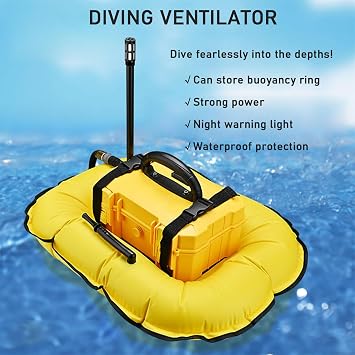 Electric Diving Respirator Underwater Breathing Kit Maximum Diving Depth 10/15m Diving Equipment Floating Air Pump Air Supply Flux 52/56 L/min,Green-D4000