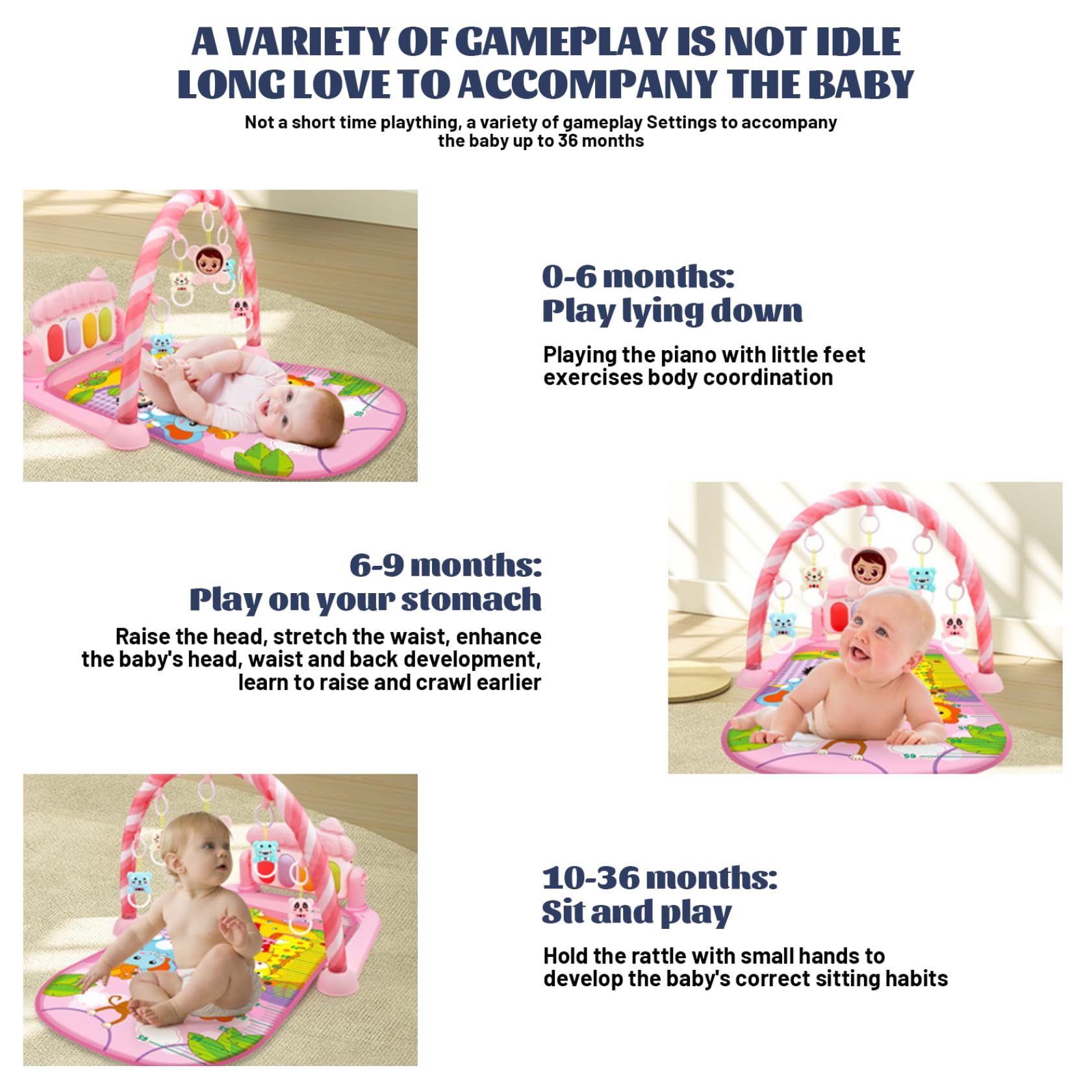 Centre d'activité pour bébé avec Music et léger et Facile Le Tapis de Jeu de Gym