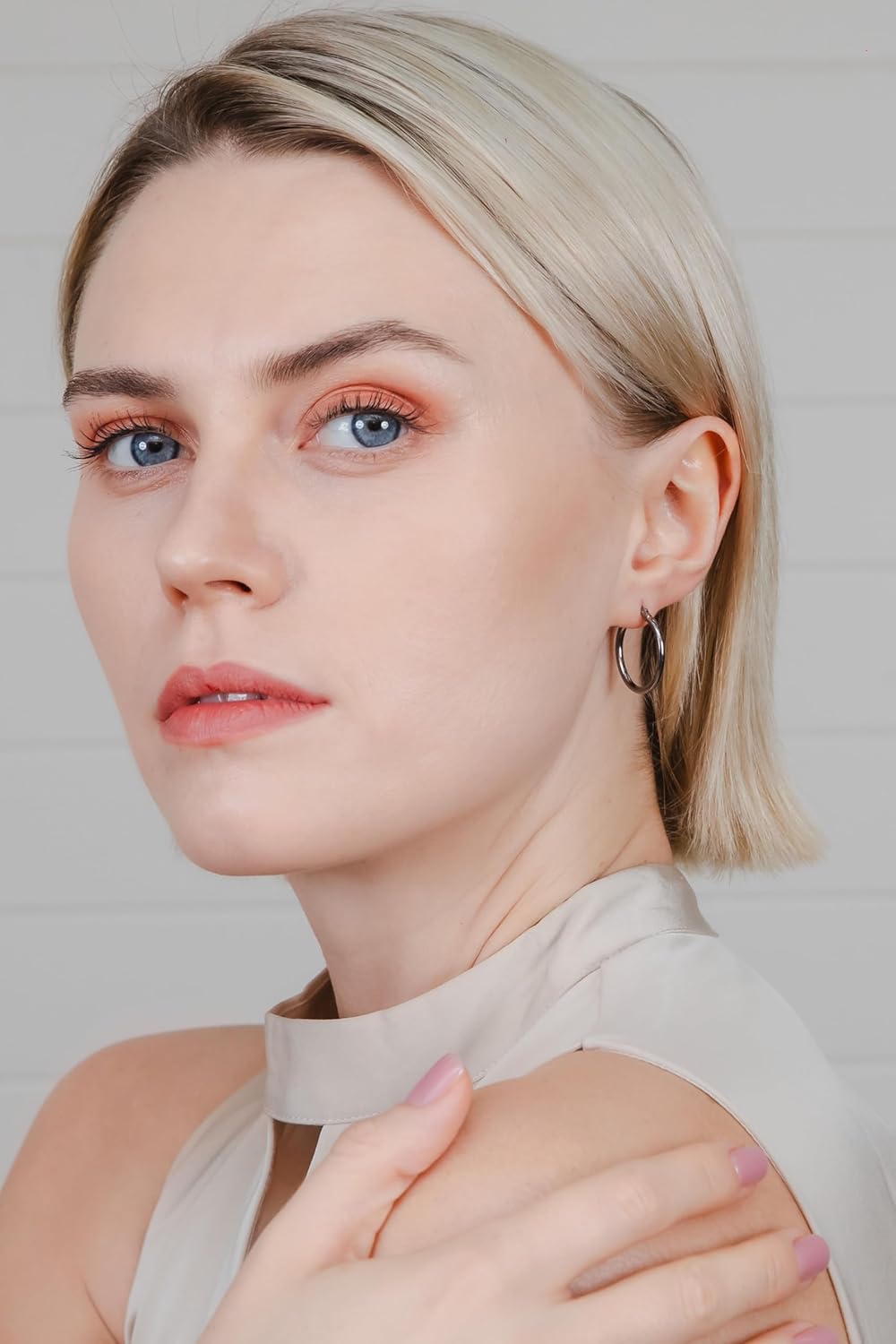 Hoops & Loops 925 Sterling Silver 2mm Oval Click-Top Hoop Earrings for Women, Men 15mm 20mm 25mm 30mm 35mm 40mm, Hypoallergenic Silver, 14k Yellow Gold, Rose Gold Flash Plate, Black - Image 2