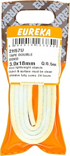 Eureka 2H57U Double Sided Tape, Multicolor, 3.0 mm x 18 mm Size