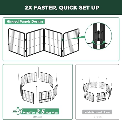 Miniatura 3 de FXW Corralito instantáneo sin correa para perros, valla portátil para mascotas para exteriores, viajes en autocaravana y campamento, 32 pulgadas, 24