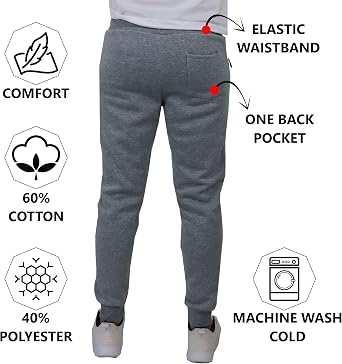 Galaxy by Harvic Mens Heavyweight Fleece Joggers