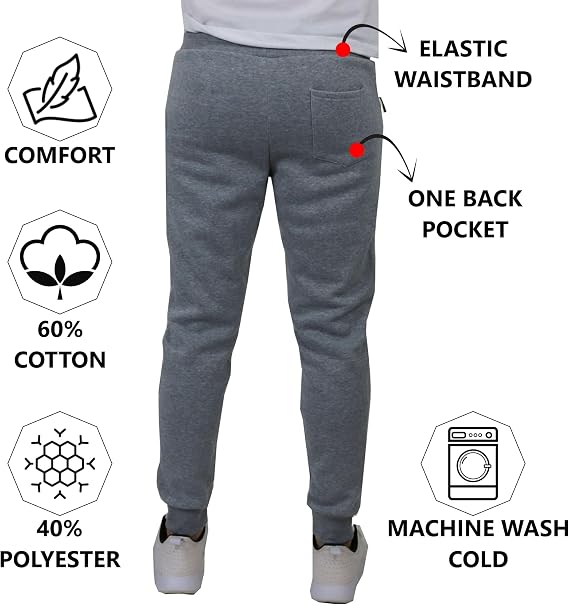 Galaxy by Harvic Mens Heavyweight Fleece Joggers