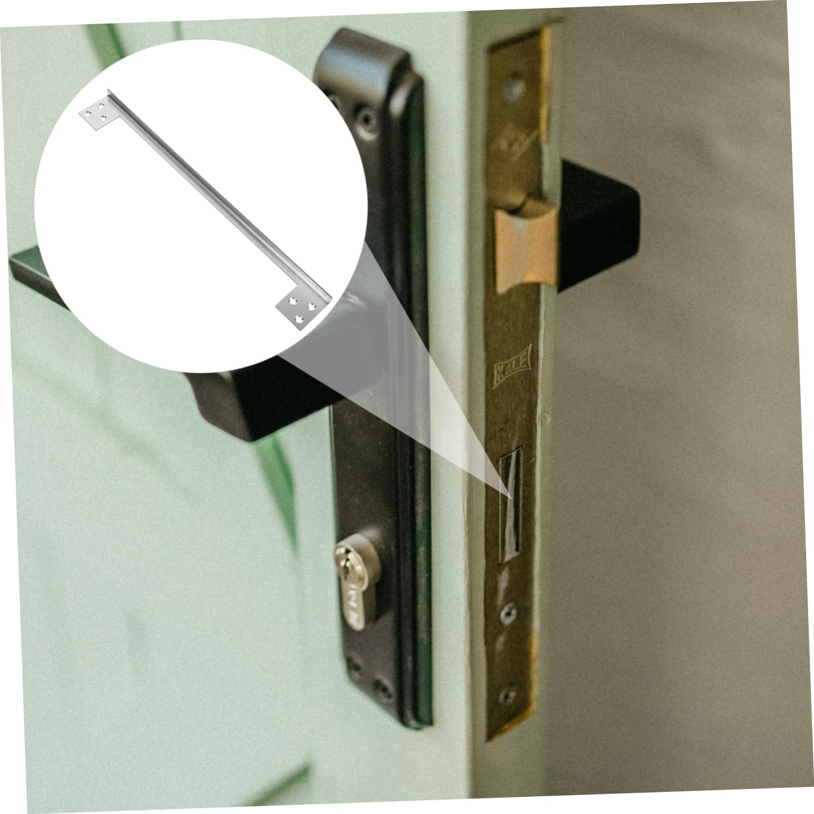 NULYLU Door Latch Guard Plate Latch Door Locks Outswing Security Cover Stainless Steel