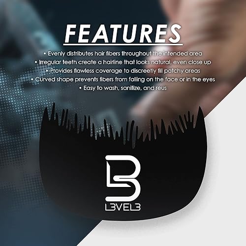 Miniatura 3 de Peine de fibra capilar de nivel 3 – Optimizador de línea de fibra capilar – Peines aplicadores para fibras de construcción del cabello, color negro