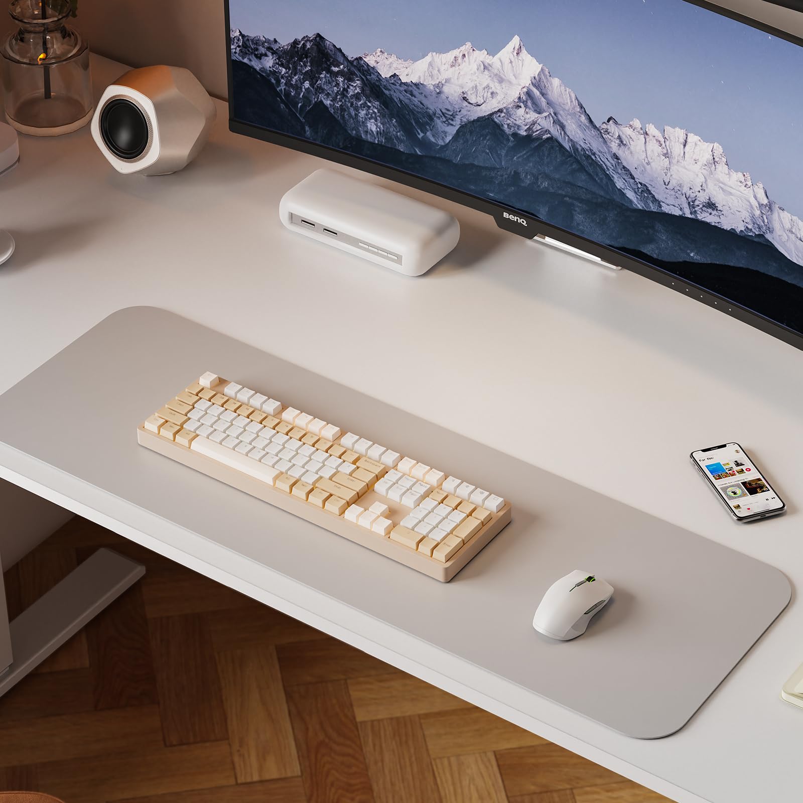 WALKINGDESK Scrivania Regolabile in Altezza, 100 x 60 cm Tavolo Elettrica con 2 Ganci, Standing Desk con Memoria per 4 Altezze, Scrivanie in Piedi in Casa con Piano Assemblato, Bianco