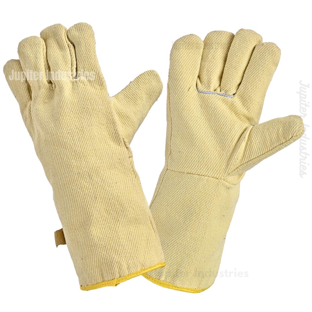 Jupiter Industries Full Kevlar Thread Gloves with Wool Lining - Fire Resistant, Tested Up to 750°F/400°C - for Welding, Industrial Burners, Fireplace (12s Holding Time) - 14 inches, 1 Pair (B07L7DJ347) Amazon Price History, Amazon Price Tracker