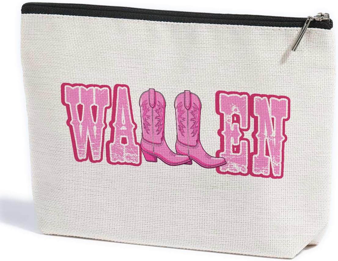 ZHAMEN Western Singer Makeup Bag Country Music Cosmetic Bag Zipper Pouch Country Music Lover Gifts Album Inspired Gifts Friendship International Nurses Day Birthday Gift for Music Fans Girl Friend