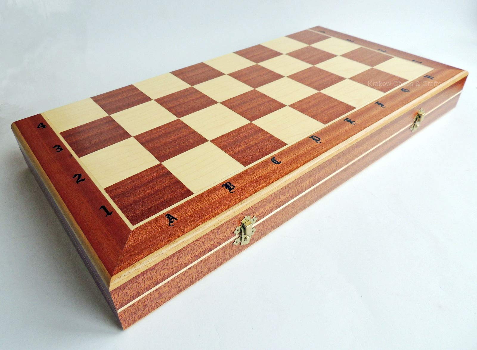 Master of Chess Tablero Ajedrez Madera con Piezas “Castle Deluxe XXL” 60 cm - Hecho a Mano Incrustado y Portatil Grande Juego de Ajedrez para Niños y Adultos