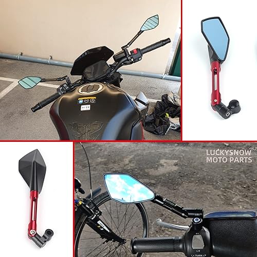 Miniatura 8 de Rearview Side Mirror For Kawasaki Z900 Z1000 Z800 Z750 Z650 Z300 Z250 Z125 Universal Motorcycle Mirror CNC Side Rearview Blue Anti-glare Mirror