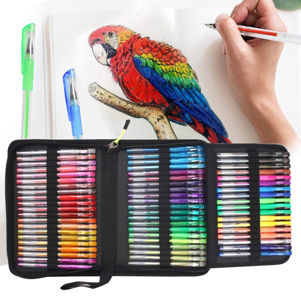 Lot de 121 stylos gel à paillettes multicolores pour croquis, dessin, écriture