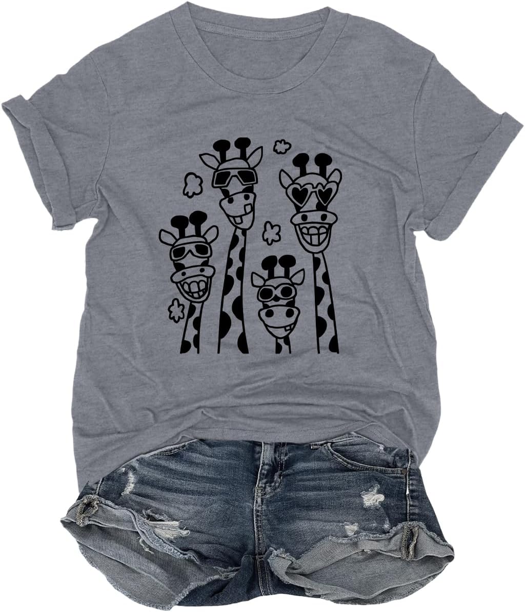 Graphic Tees for Women Casual Cute Tops Funny Printed Soft Shirts Summer Short Sleeve - Image 4