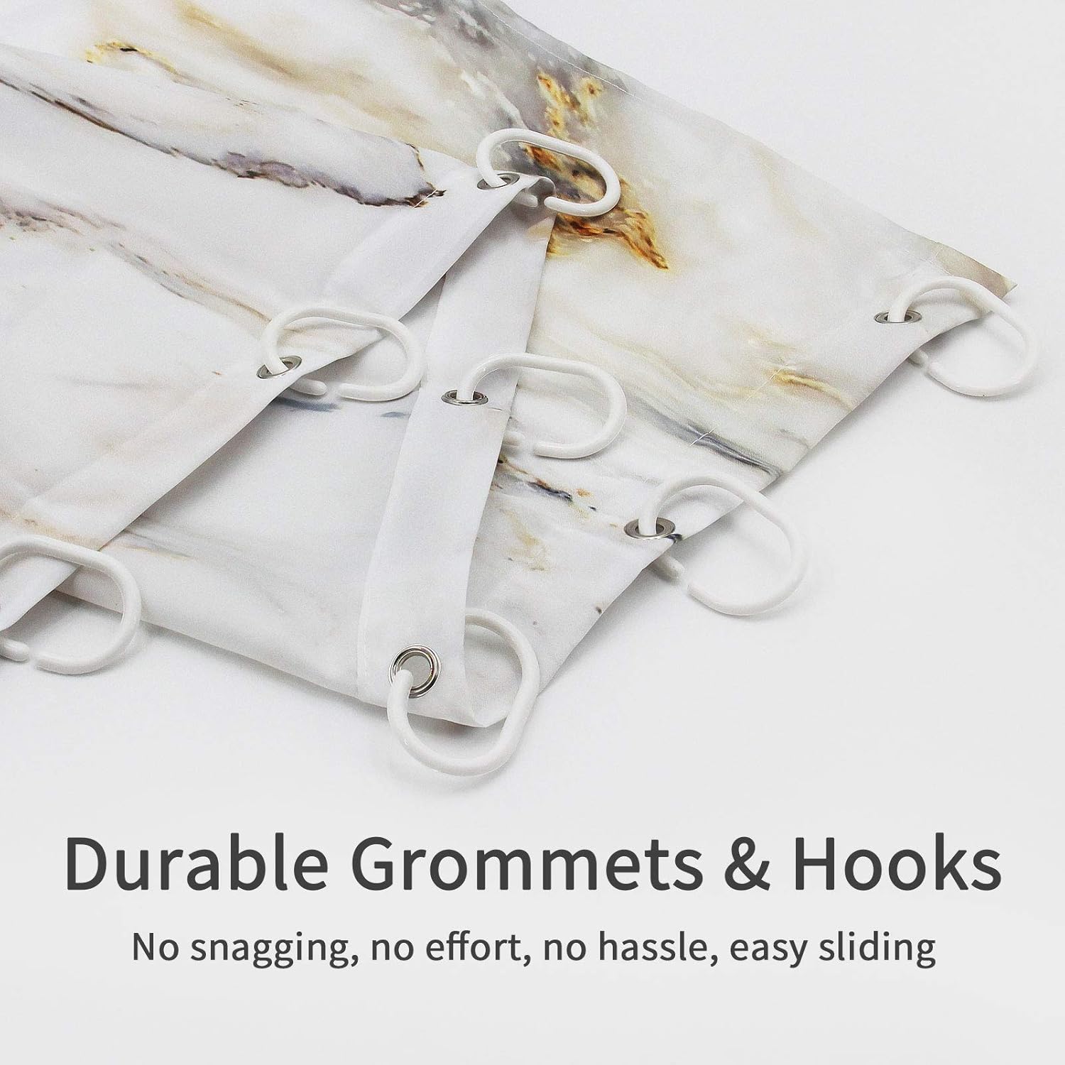 MitoVilla Grey Gold Marble Shower Curtain Set, Abstract Modern Shower Curtain for Bathroom Decor, Luxury Standard Shower Curtain for Bathtub, Waterproof Washable Fabric Shower Curtain, 72 x 72 : Home & Kitchen