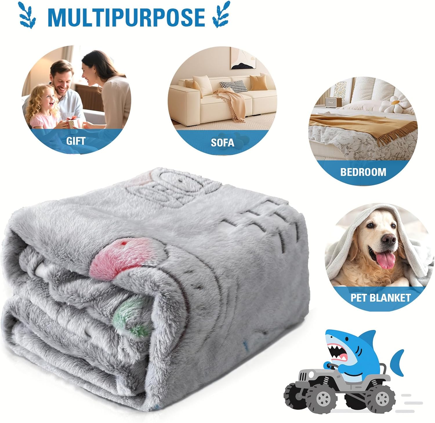 Glow in The Dark Monster Truck Blanket for Boys/Girls/Kids/Toddler/Baby, Cute Funny Car Blanket for Birthday/Gifts, Monster Truck Toys for Boy Age 3-12 40"x 60" - Image 8