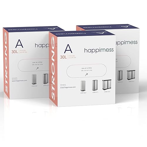 Miniatura 5 de happimess HPM3000A-WHITE - Bolsas de basura con cordón de cocina de 7.9 galones, forro para botes de basura, color blanco, 60 unidades, 3 paquetes