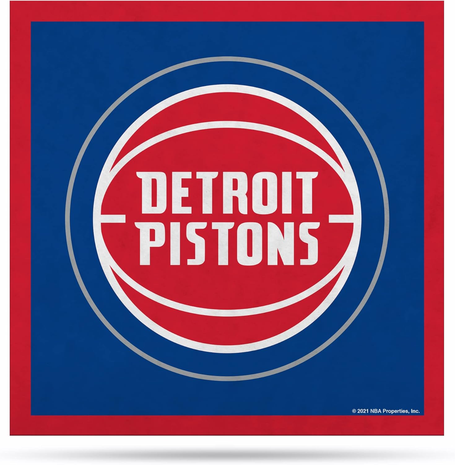 Rico Industries NBA Basketball Detroit Pistons Standard 23" x 23" Felt Wall Décor - Banner for Man Cave, Game Room, Office & Bedroom - Long-Lasting Wall Decorations - Made in The USA