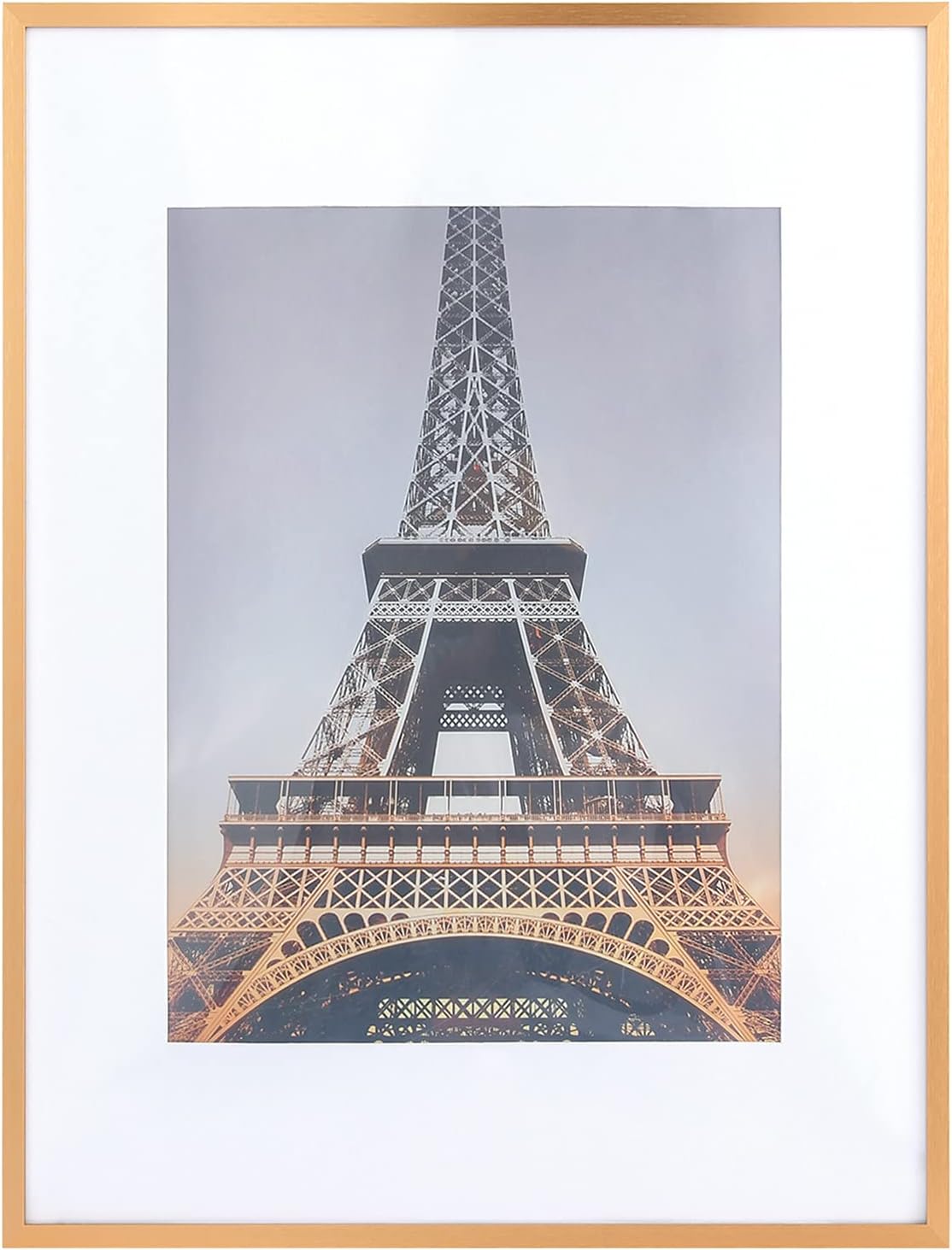 16x20 Picture Frame, Displays 11x14 Photo with Mat or 16x20 Poster without Matted, Royal-Gold Aluminum Frames Metal Wall Collection Plexi-Glass -