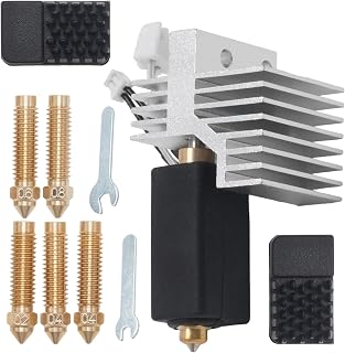 0.4mm Ceramic Hotend Print Head Extruder Kit, Includes 5 Extra Brass Nozzles and 2 Nozzle Brushes, Replacement for Elegoo Centauri Carbon/Centauri 3D Printers