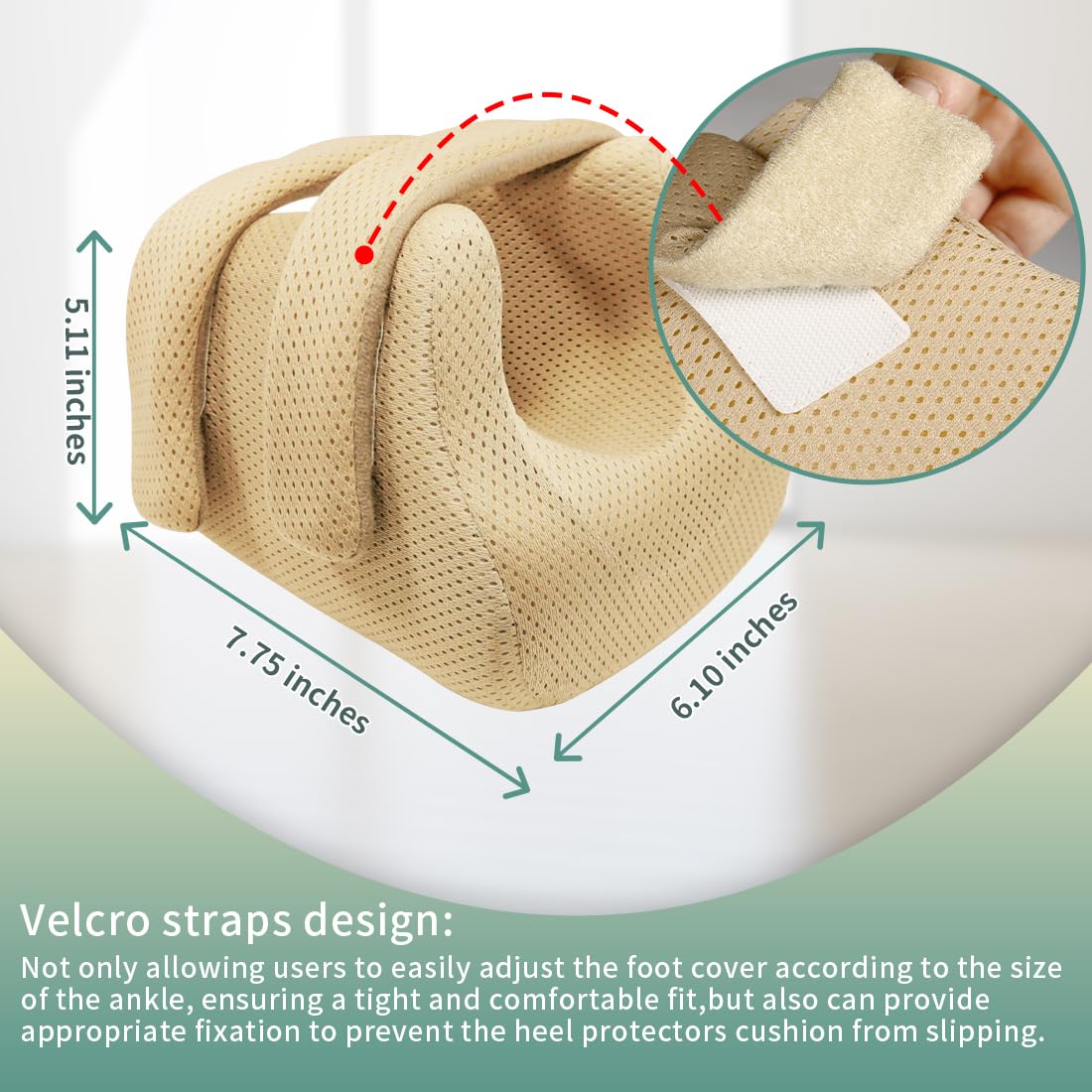 EZ Assistive Cojín protector de talón para eliminar la presión, 1 unidad, una almohada de cuña para aliviar la presión de úlceras y úlceras (caqui, individual, 1 unidad)