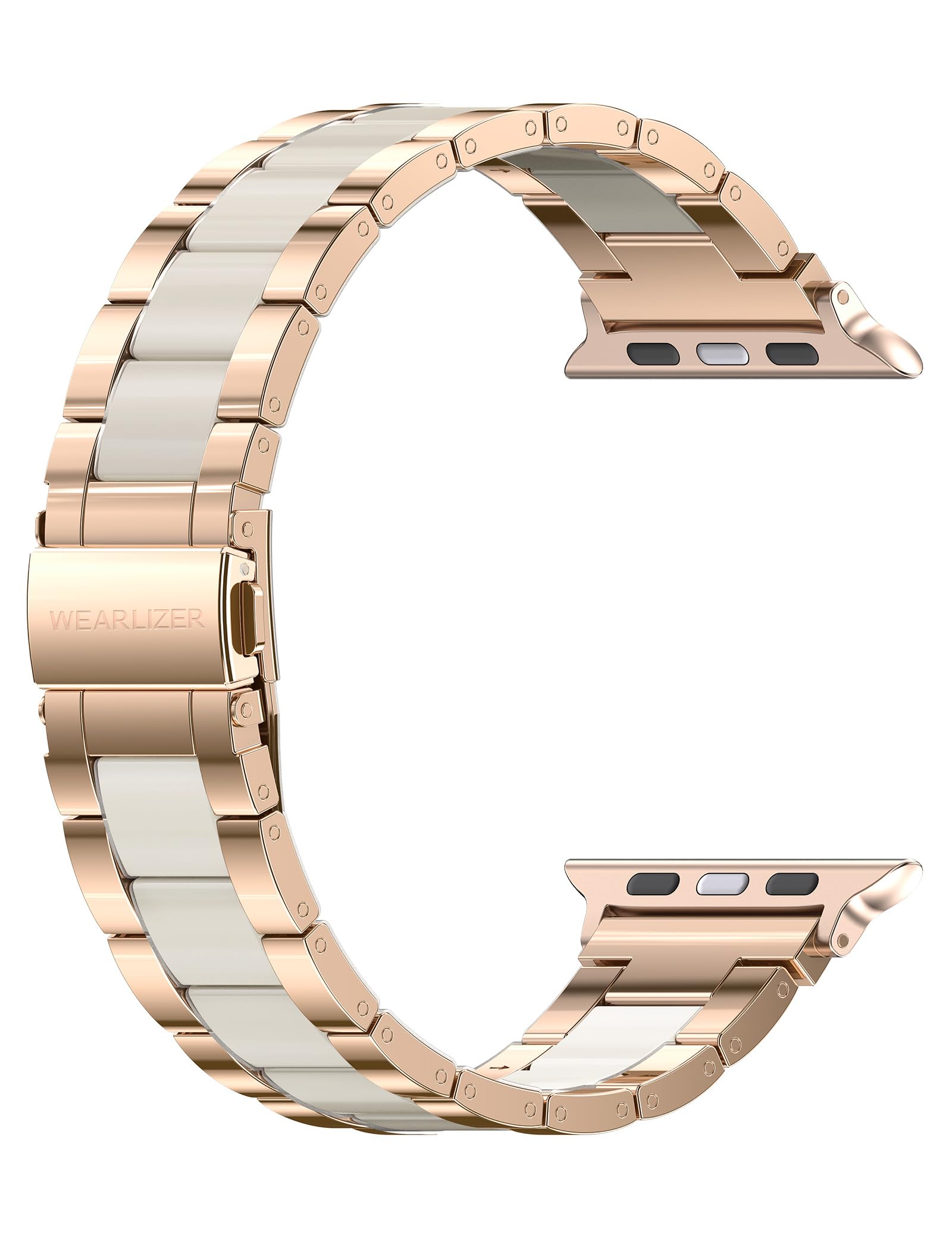 Wearlizer Compatible avec les bracelets Apple Watch 38 mm, 40 mm, 41 mm, bracelets tendance pour femme, fermoir en métal de rechange en acier inoxydable et résine pour iWatch Ultra/SE/10/9/8/7/6/5/4/3