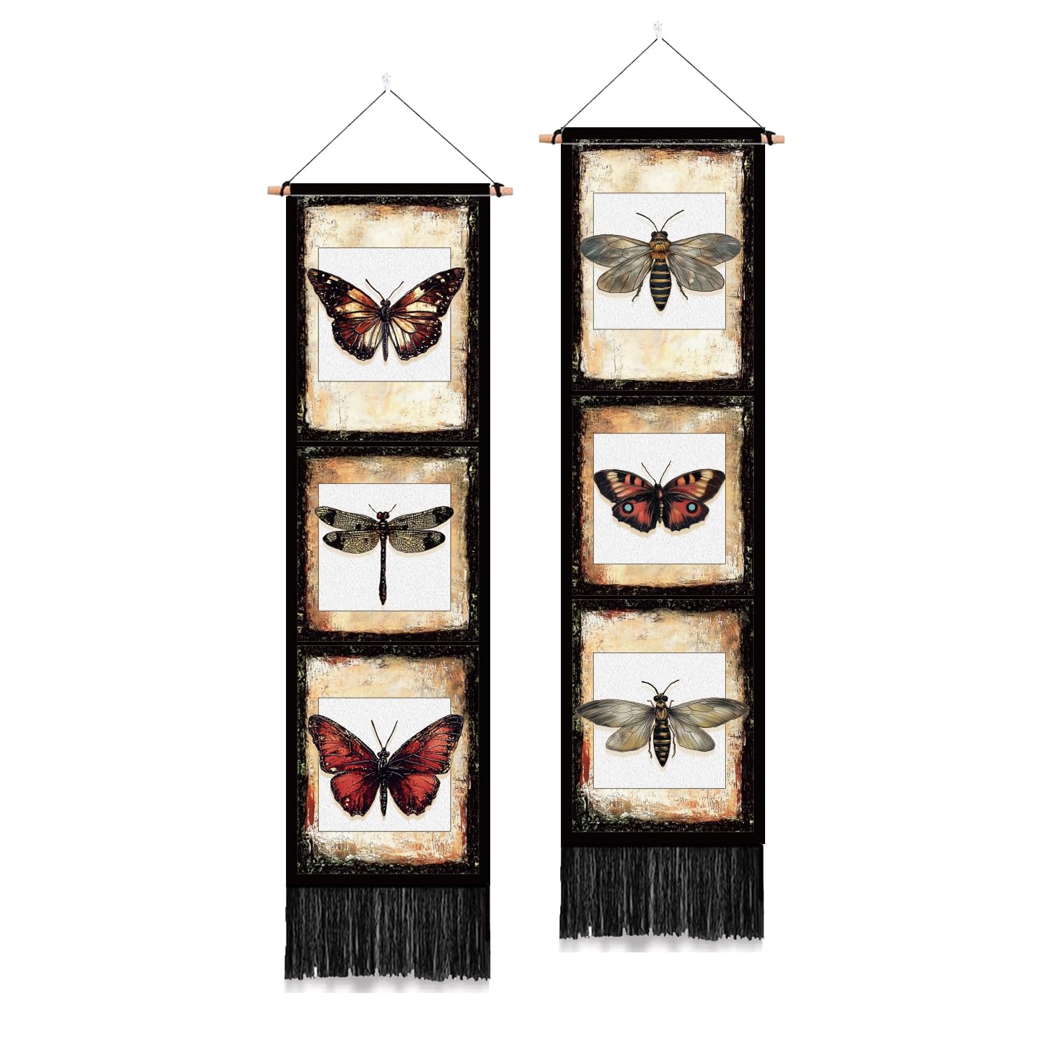Tentures murales papillon vintage PLIGREAT pour déco salon - 8