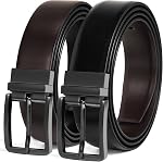 Men's Belt Reversible Belt Men 1 Piece - 1 3/8" Leather Dress Belt - Trim to Fit for Elegant Style