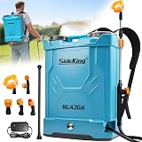 SideKing Pulvérisateur Électrique à Dos 16L, Pulvérisateur de Jardin Pression Réglable Jusqu’à 8,3 Bars, 2 Lances, Dossier Ergonomique, 5 Buses, Pulvérisateur Toiture Nettoyage Anti-Mousse & Façade - 1