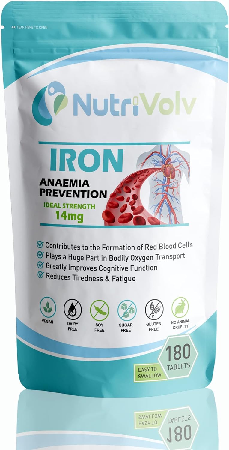 Iron Tablets 14mg Supplements Blood Cells Energy Anaemia Tiredness Pregnancy -180 Tablets