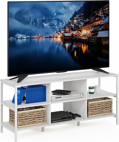 Miniatura 11 de Furinno para TV de 55 Pulgadas, Centro de Entretenimiento con 2 Almacenes y Estantes Abiertos, Soporte de TV de Estilo Moderno de Media Siglo,