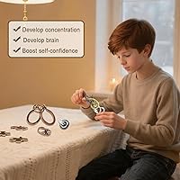 Vista 7 de Juego de 9 piezas de rompecabezas de metal para el cerebro y el cerebro, juego de regalo para adultos y adolescentes