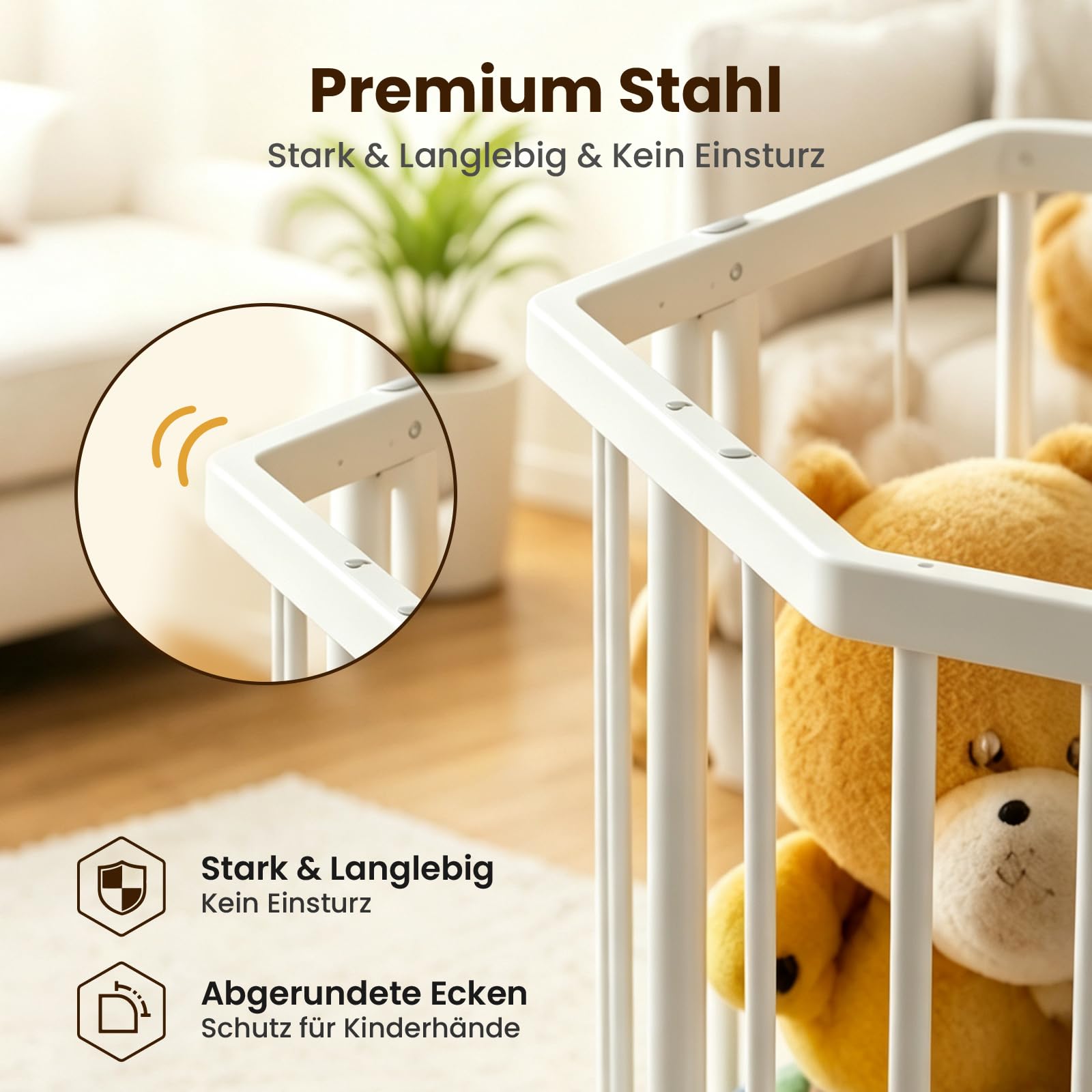 Stahll Groß Kuscheltier Aufbewahrung 145 cm mit 360° Bremsrädern | Stofftier Aufbewahrung mit Elastische Schnuren, Platzeinsparung 3-Schicht Aufbewahrung Kuscheltiere für Kinderzimmer Playroom