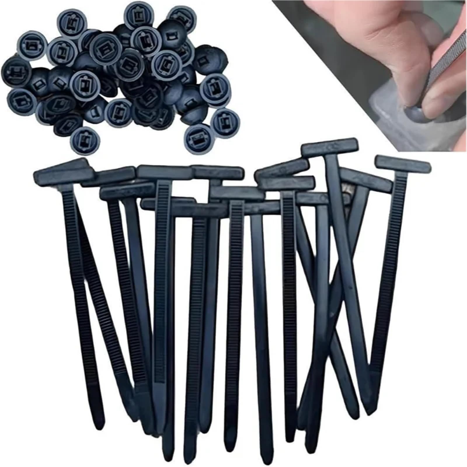 Bridas Plastico Bridas universales de nailon con hebilla for cables, resistentes, autoblocantes, con cremallera, fijación automática, for uso diario en automoción.(200 packs)
