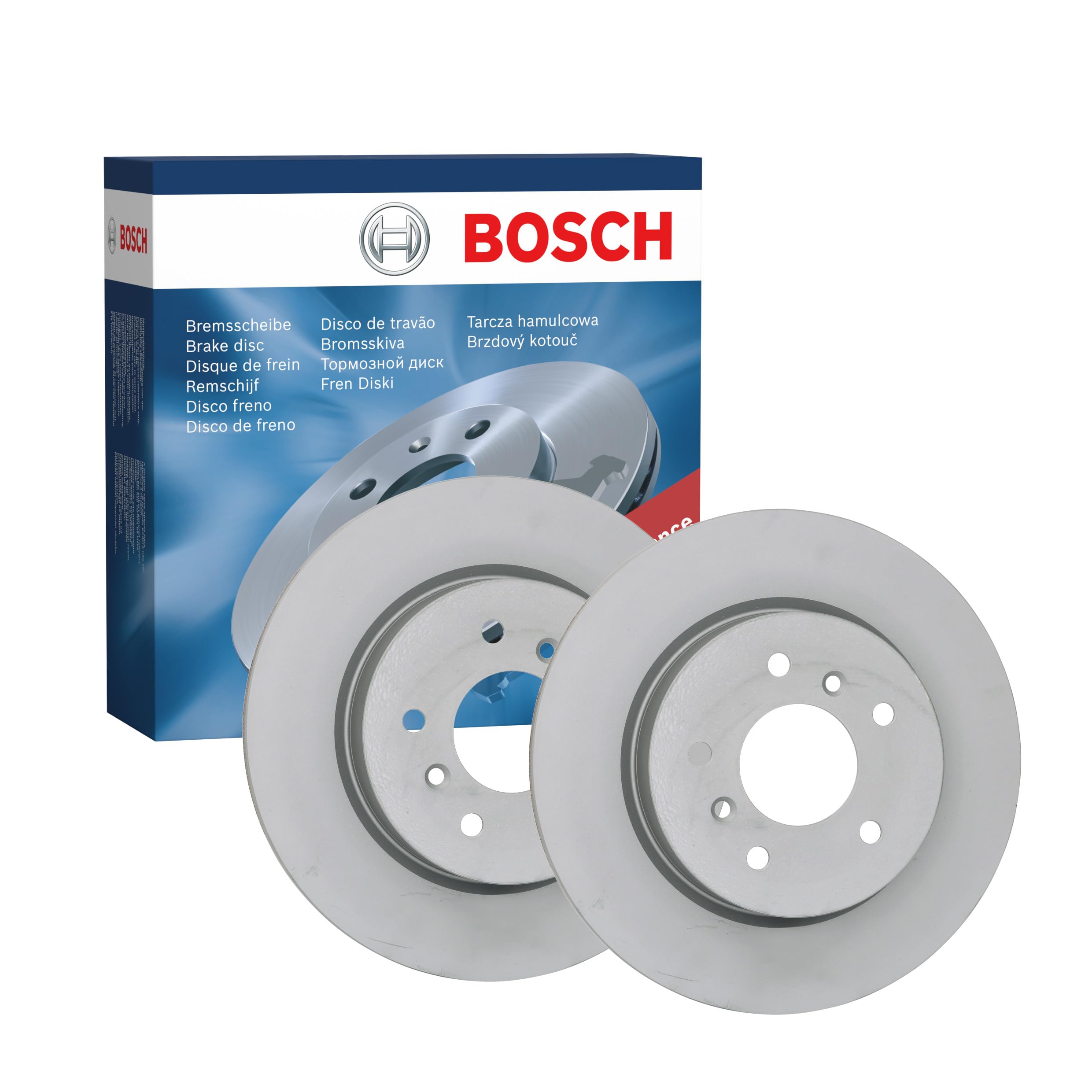 BOSCH Set Dischi Freno BD2438 - Dischi Freno Ventilati di Ghisa di 289.5 mm - Asse Posteriore - Conformi al regolamento ECE-R90 - Ottimizzati per Ridurre Rumore, Calore e Corrosione - 2 Dischi