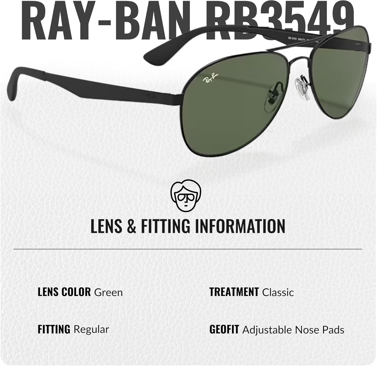 Ray-Ban RB3549 Pilot Shaped Sunglasses for Men & Women with Official RAYBAN Eyewear Kit - Image 5