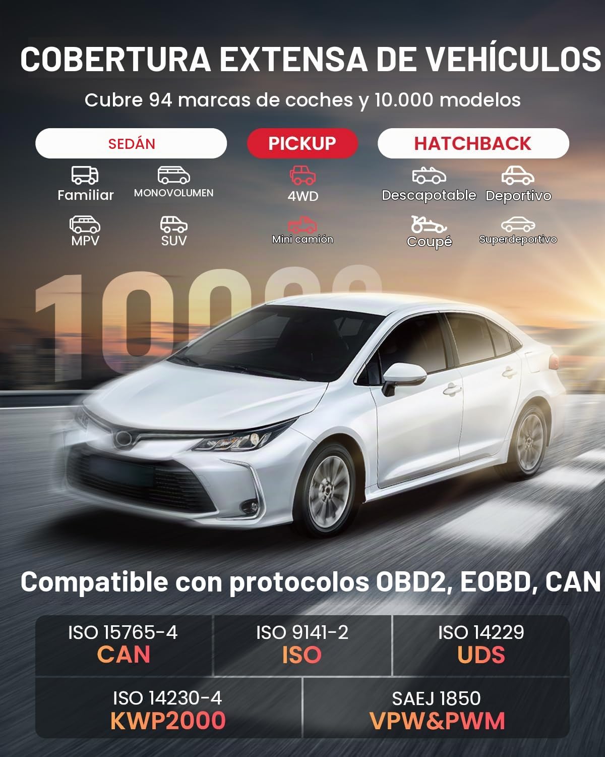 THINKCAR Escáner OBD2, ThinkScan Plus S4 ABS/SRS/TCM/ECM/BCM | Lector de Código, Herramienta de Diagnóstico de Coche con 3 Restablecimientos, Escáner de Coche de 94 Marcas de Vehículos