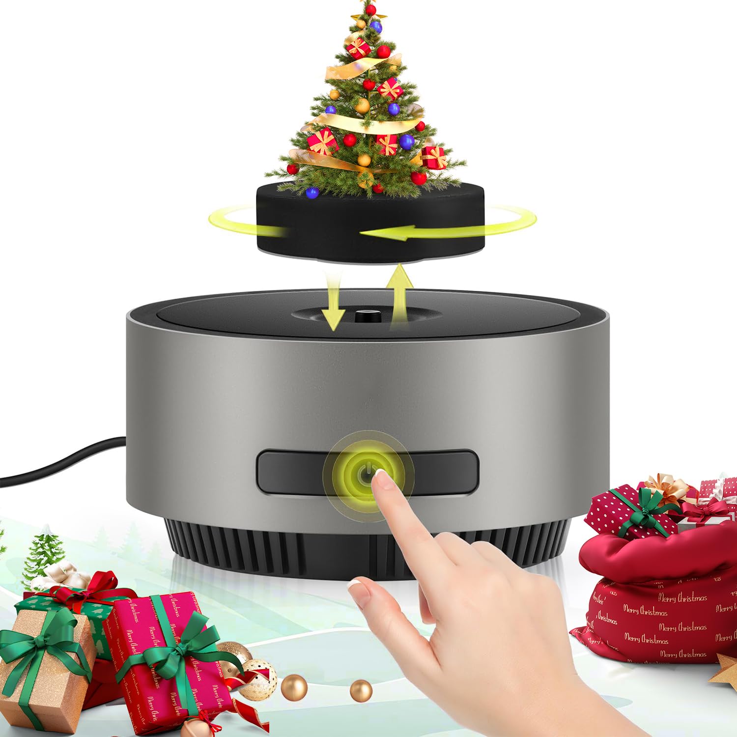 Présentoir à lévitation magnétique avec rotation automatique à 360° pour objets de 400g max