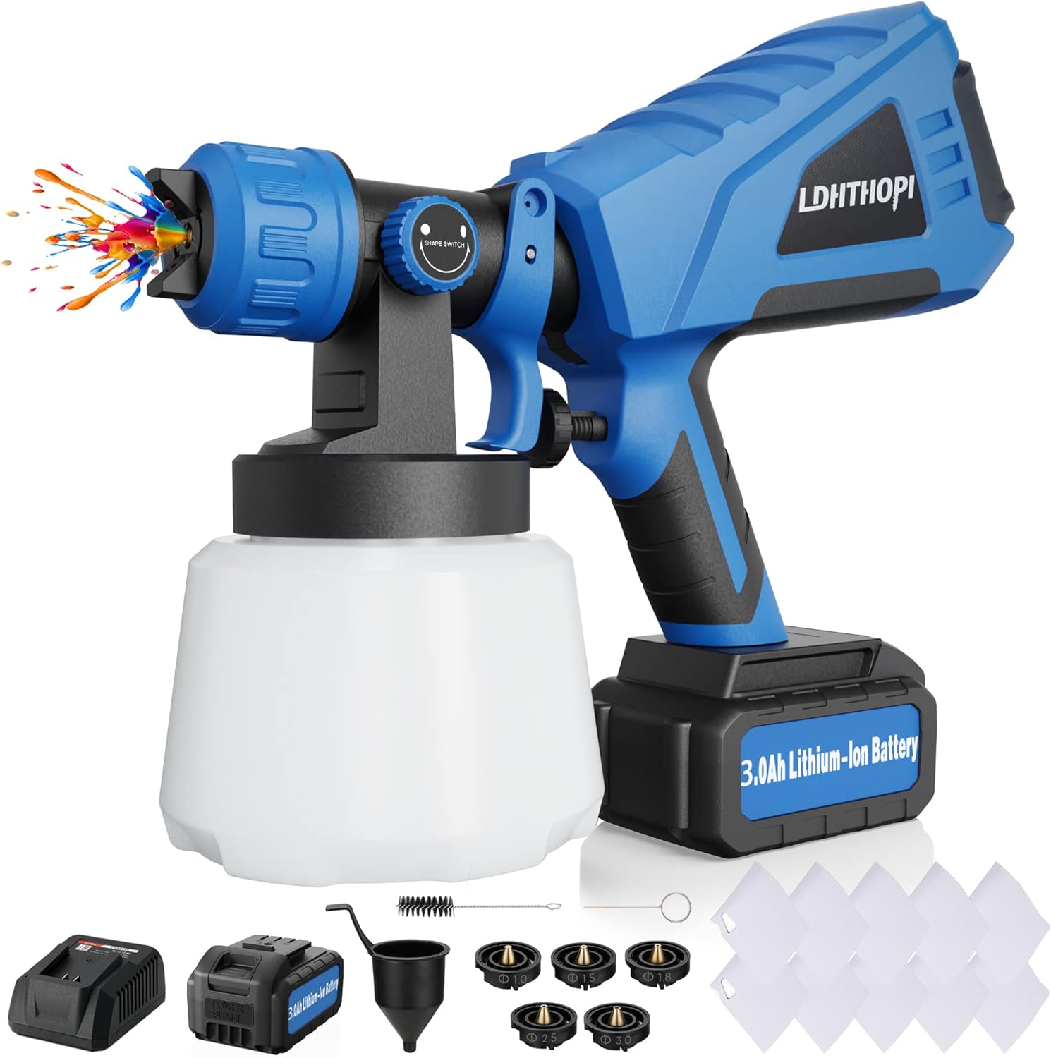 LDHTHOPI Cordless Paint Sprayer, 1000ml Container Paint