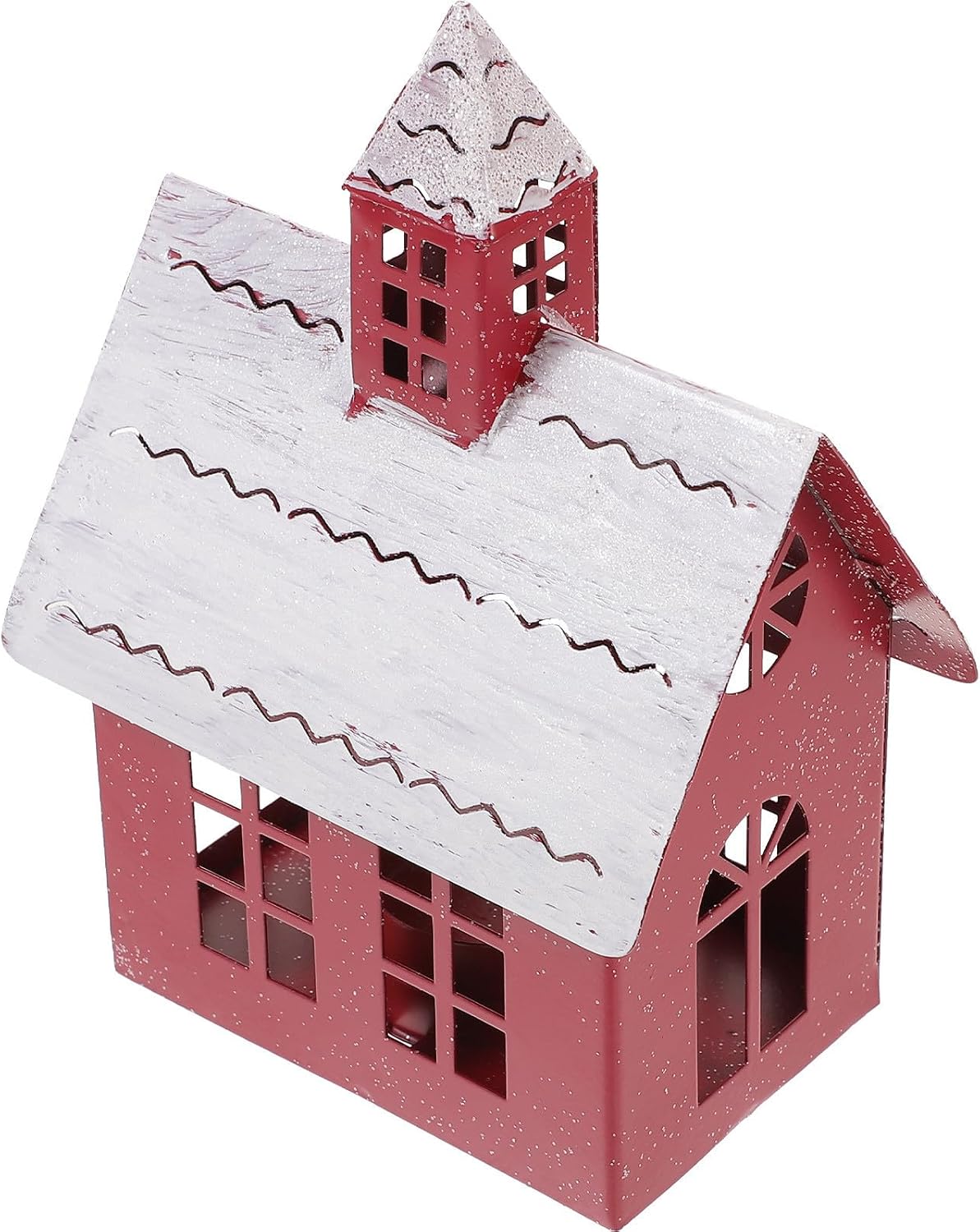 CALLARON Christmas Metal Village House Candle Holder with Lightweight Iron Craft Design, Festive Desktop Decoration for Christmas Party and Holiday Atmosphere