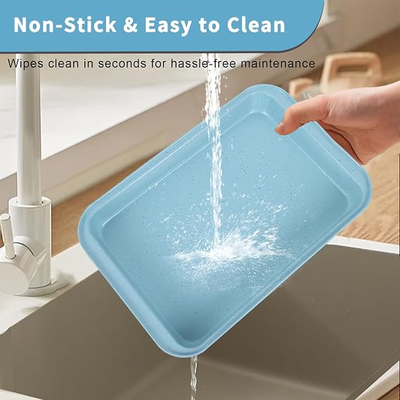 Blue Baking Pans Set, 6-Piece Bakeware Sets Nonstick for Oven