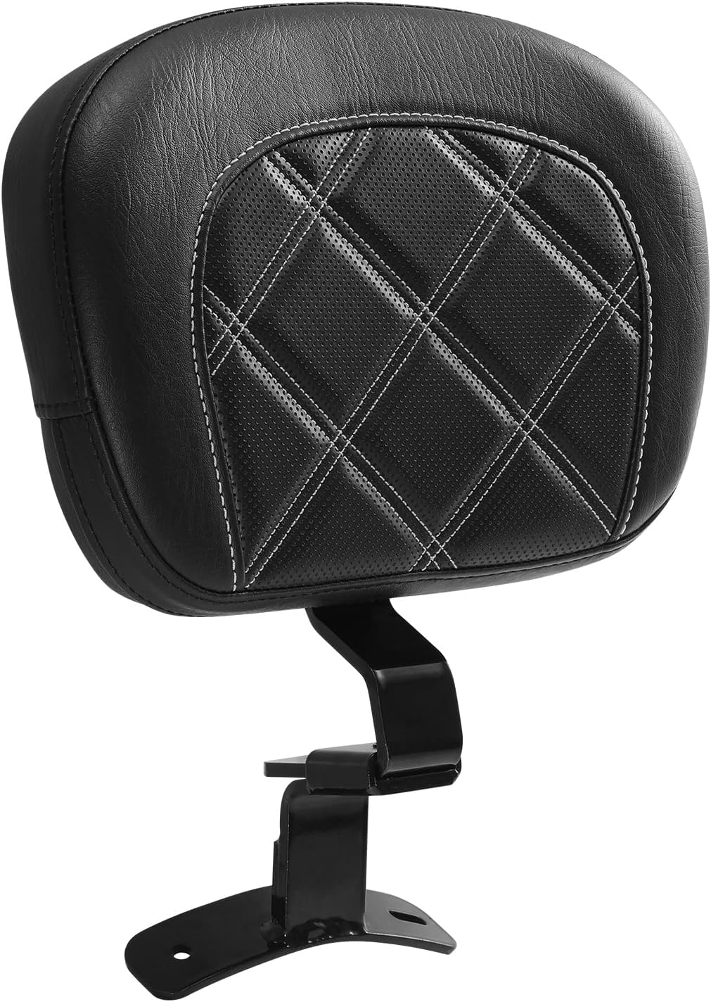 TCT-MOTORPARTS Driver Rider Backrest Pad Fit for Harley Touring Road King Street Road Electra Glide Ultra 2009-2023 White Stitching